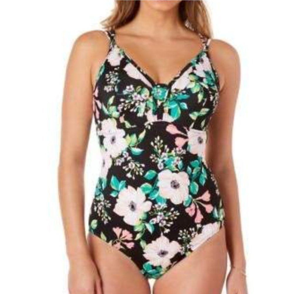 Tummy Control Shape Solver Sz 14 One-Piece Swimsui
